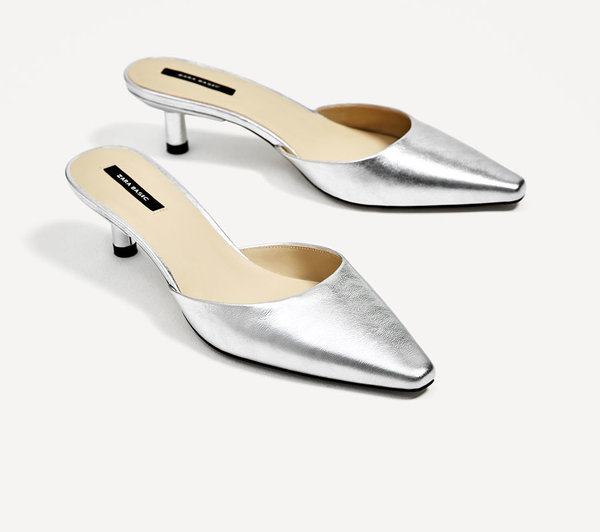 chaussures argentées zara