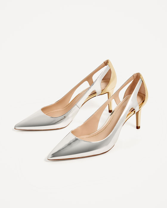 chaussures argentées zara